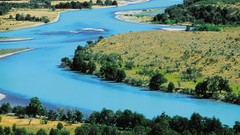 Landscapes nature Trees water Green Turquoise chile rivers