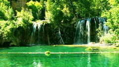 Landscapes nature Trees water Green waterfalls lakes forests