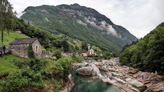 Landscapes nature Trees water hills