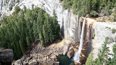 Landscapes nature Trees water land waterfalls rocks forests