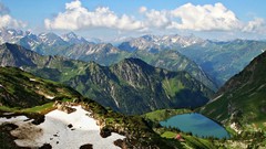 Landscapes nature Trees water Mountains clouds Green germany 