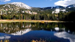 Landscapes nature Trees water Mountains clouds lakes 