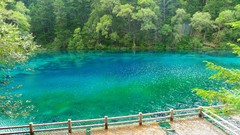 Landscapes nature Trees water white Green China Turquoise Beige 