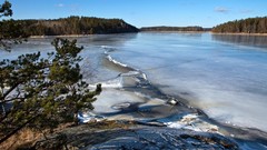 Landscapes nature Trees winter ice sweden rivers riverside