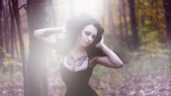 Landscapes nature Trees woman tattoos