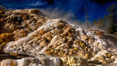 Landscapes nature Trees Wyoming cliffs Yellowstone National 