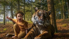Landscapes nature Trees yellow Animals white Green Boys! Tigers 