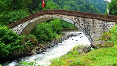 Landscapes nature Turkey Bridges forests Rize