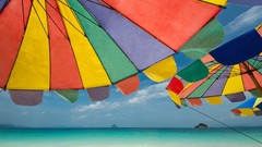 Landscapes nature Umbrellas Thailand Beaches