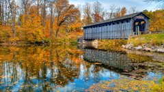 Landscapes nature water autumn Bridges
