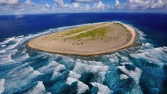 Landscapes nature water blue clouds ocean white France Islands 