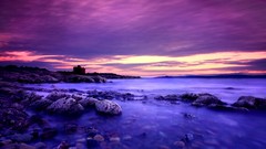 Landscapes nature water blue clouds Violet