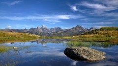 Landscapes nature water blue Mountains clouds morning lakes