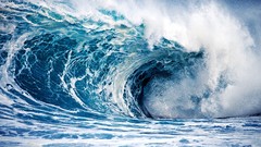 Landscapes nature water blue ocean foam white waves natural