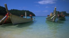 Landscapes nature water Boats
