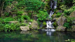 Landscapes nature water calm Oregon Portland waterfalls rocks 