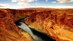 Landscapes nature water clouds canyon Arizona cliffs erosion 
