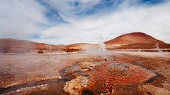 Landscapes nature water clouds hills Atacama Desert streams 
