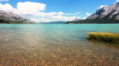 Landscapes nature water clouds hills white Plants Canada 