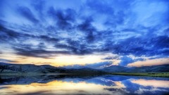 Landscapes nature water clouds lakes reflections skylines