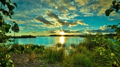 Landscapes nature water clouds lakes sunlight skies