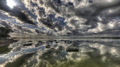 Landscapes nature water clouds reflections