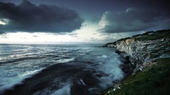 Landscapes nature water clouds rocks skyscapes