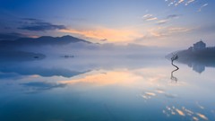 Landscapes nature water clouds surface