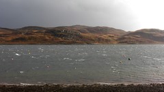 Landscapes nature water hills Scotland lakes overcast HDR 