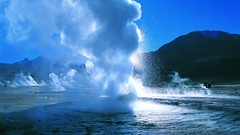 Landscapes nature water Mountains Atacama Desert steam chile 