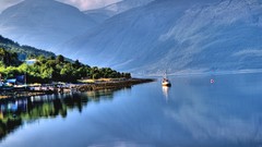 Landscapes nature water Mountains Boats Norway reflections fjord