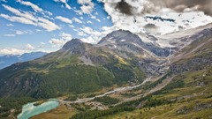 Landscapes nature water Mountains clouds Green lakes rivers 