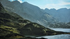 Landscapes nature water Mountains clouds lakes