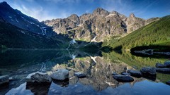 Landscapes nature water Mountains clouds lakes In Poland