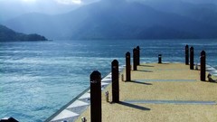 Landscapes nature water Mountains dock lakes piers