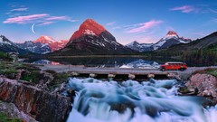 Landscapes nature water Mountains glacier many long exposure