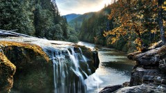 Landscapes nature water Mountains Green waterfalls rivers 