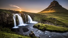 Landscapes nature water Mountains waterfalls