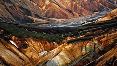 Landscapes nature water Mountains white lava highlands golden 