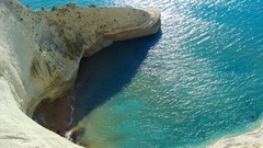 Landscapes nature water ocean Green cliffs Beaches transparent 