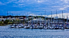 Landscapes nature water ships blue skies