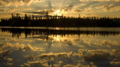 Landscapes nature water sun clouds evening lakes reflections 