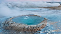 Landscapes nature water warm steam iceland geology hot springs