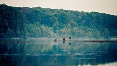 Landscapes nature water woman lakes reflections rivers forests