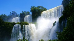 Landscapes nature waterfalls blue skies