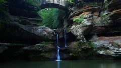 Landscapes nature waterfalls Bridges