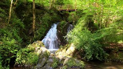 Landscapes nature waterfalls Bridges forests wooden bridge 