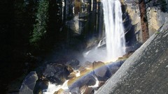 Landscapes nature waterfalls rainbows