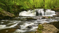Landscapes nature waterfalls rocks streams national park wales 