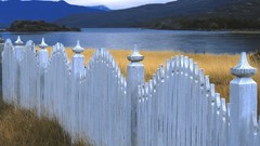 Landscapes nature white lakes fences chile picket fence